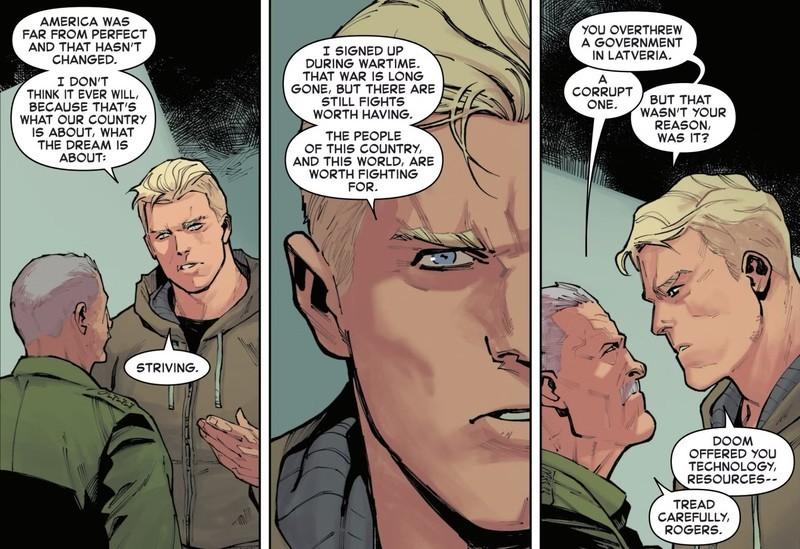 Captain America و Red Hulk تقابل: Steve Rogers Confronts Ross About Latveria in Captain America #5