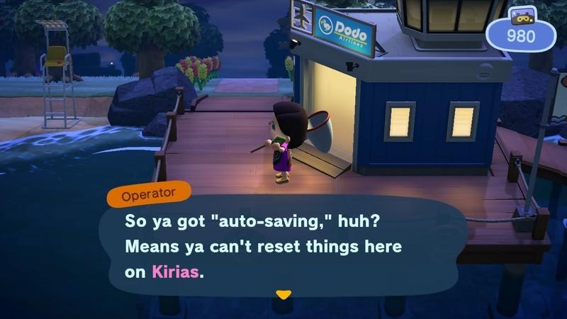 حباب دیالوگ اپراتور Rescue Service و Resetti در Animal Crossing: New Horizons