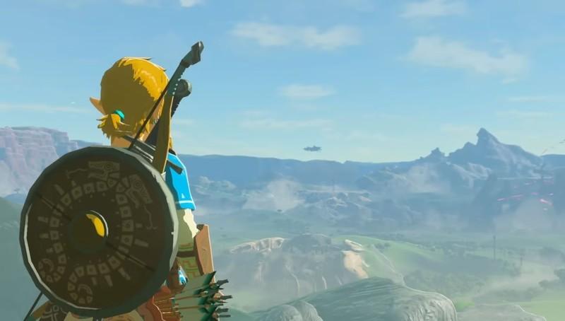 لینک در حال تماشای هایرول در آینده The Legend of Zelda: Breath of the Wild