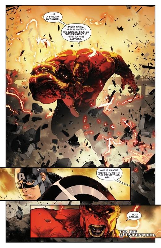 Captain America و Red Hulk تقابل: Red Hulk and Steve Rogers in Latveria in Captain America #6