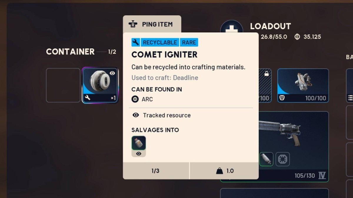 راهنمای پیدا کردن Comet Igniter در Arc Raiders