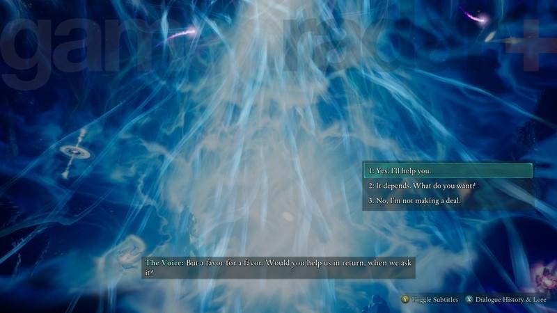 The choice where you decide if you should help The Voice in Avowed – Avowed The Voice کمک کنم