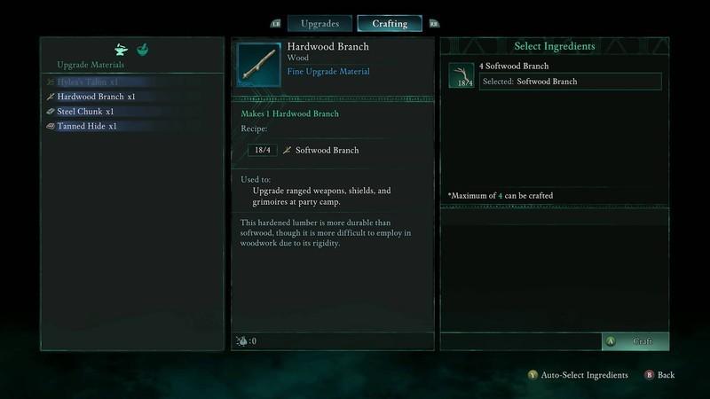 ساخت مواد برای ارتقا تجهیزات Avowed با استفاده از میز کار