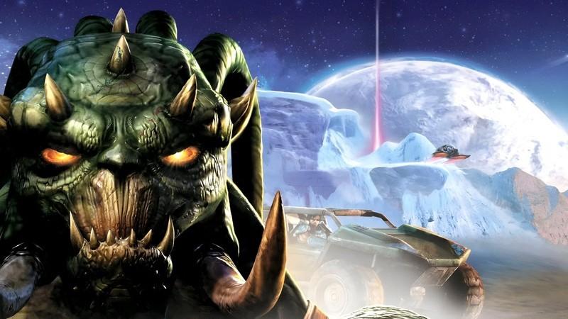 دانلود رایگان Unreal Tournament 2004: یک جنگجوی اسکارج در آرت کاور به دوربین خیره شده است