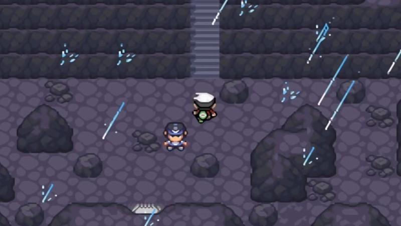 بازیکن در حال کاوش در مناظر Pokémon Hyper Emerald ROM hack