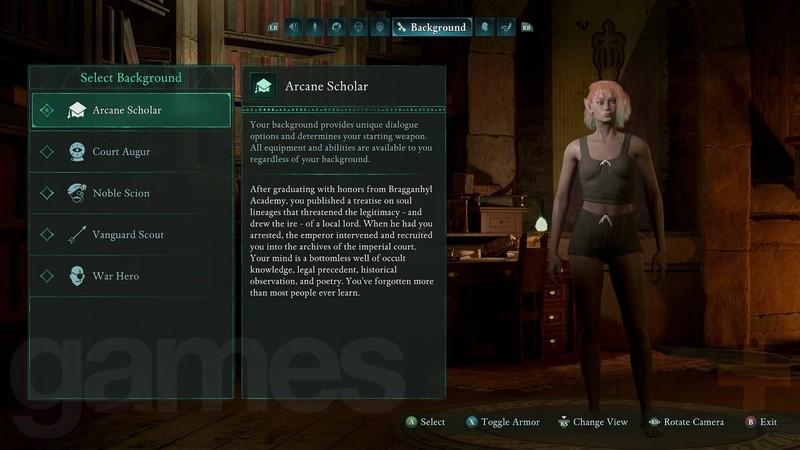 Avowed ویژگی ها و پیشینه: پیشینه Arcane Scholar