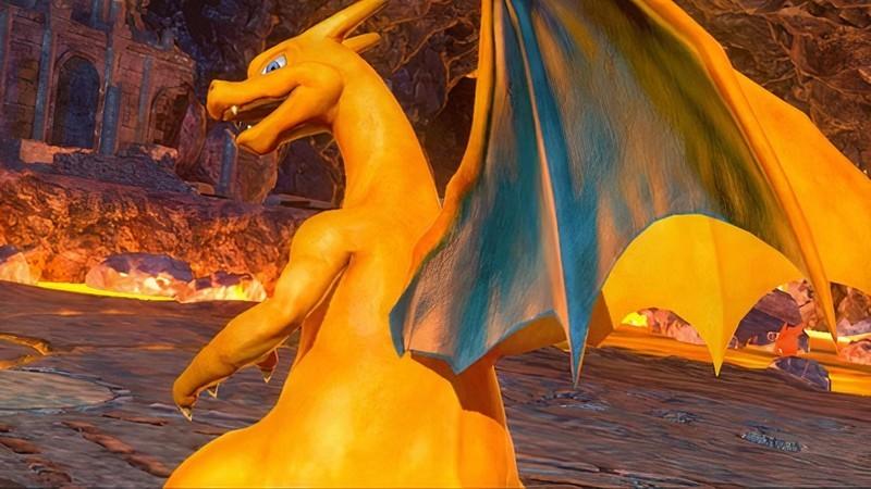 اخبار Pokémon Project Seed: چاریزارد در یک دهانه آتشفشانی پر از شعله که با گدازه احاطه شده ایستاده است