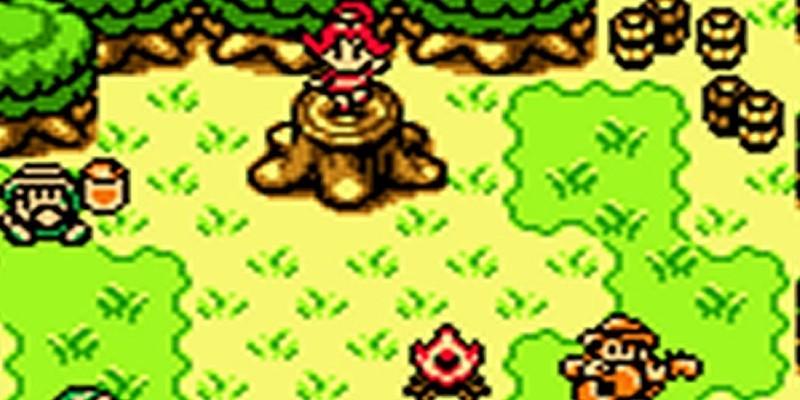 دین روی یک کنده درخت در Oracle Of Seasons، یکی از بهترین بازی های رایگان The Legend of Zelda Switch
