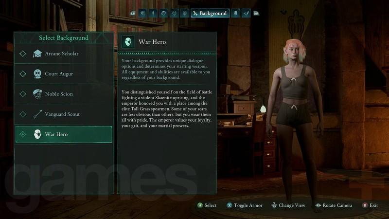 Avowed ویژگی ها و پیشینه: پیشینه War Hero