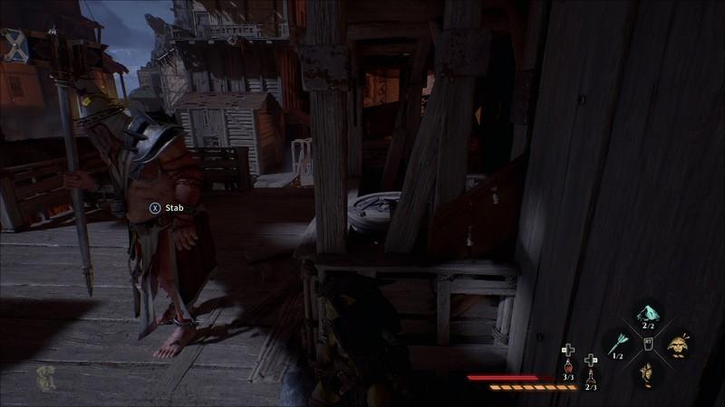 به استیکس پیشنهاد می شود به نگهبانی که نزدیک گوشه ای که در آن پنهان شده ضربه بزند در Styx: Blades of Greed نقد و بررسی