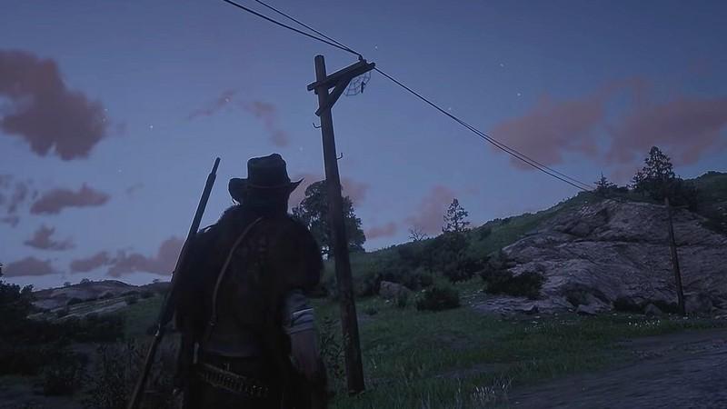 راز Red Dead Redemption 2 GTA 6: Red Dead Redemption 2 screenshot of a spider's web on a pole