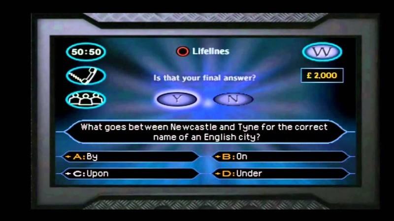 سوال نیوکاسل در بازی Who Wants To Be A Millionaire روی PS1. آیا Who Wants To Be A Millionaire فروش بیشتر از Pokemon Yellow داشت؟