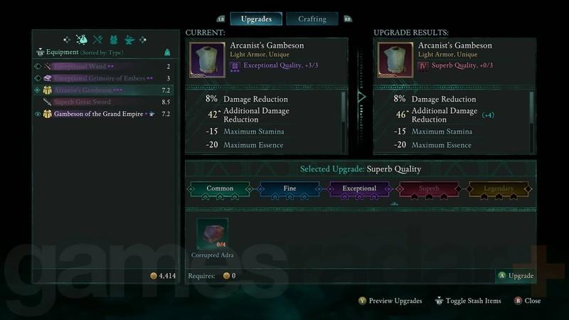ارتقا تجهیزات Avowed: آپگرید کردن زره منحصر به فرد arcanist's gambeson