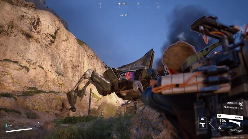 A player aims at a Matriarch's core, its weak point, in Arc Raiders - راهنمای کشتن Matriarch Arc Raiders