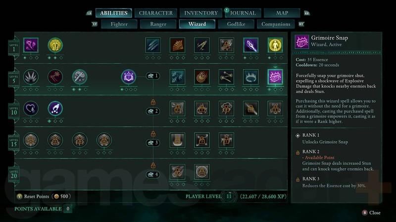 نمای درخت مهارت ویزارد در Avowed درخت های مهارت و قابلیت ها