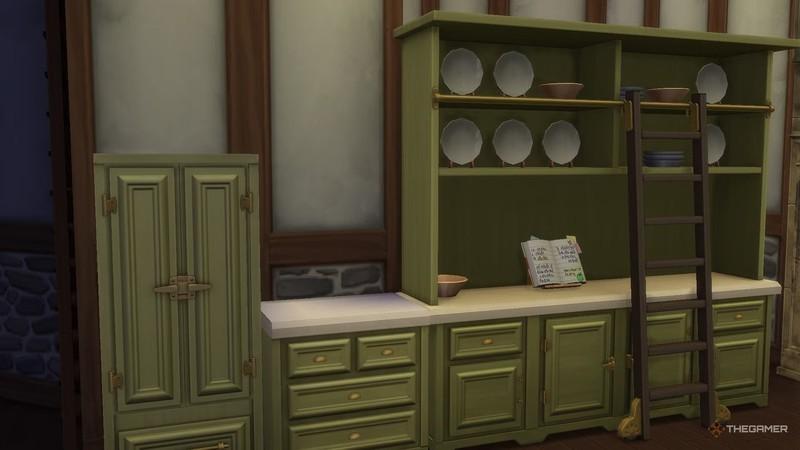 The Sims 4 A royal kitchen with a shelf. The Sims 4 راهنمای خرید
