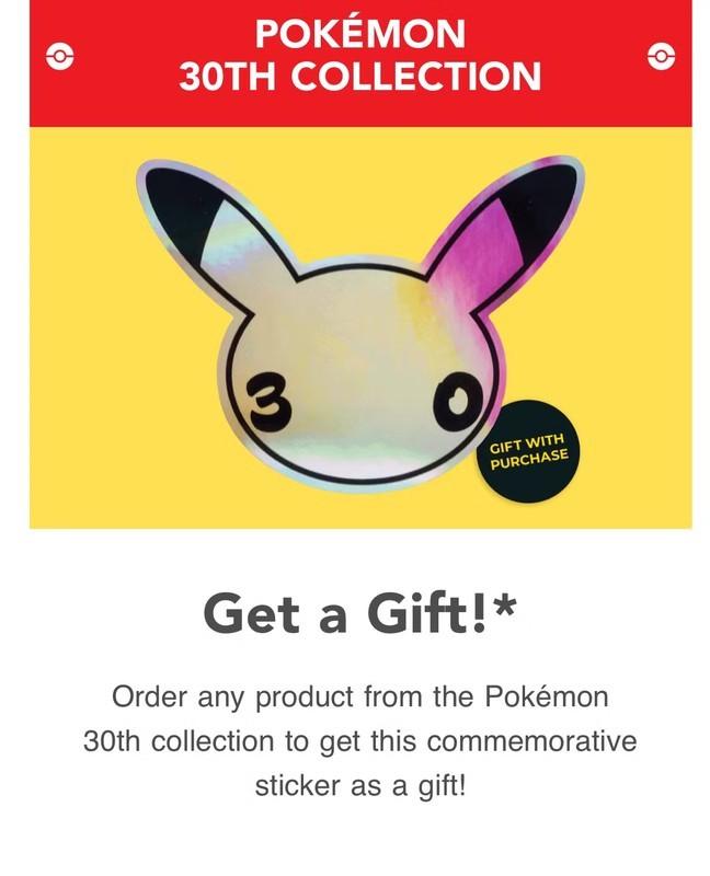 استیکر پیکاچو برای 30امین سالگرد - Pokémon 30th هدیه رایگان
