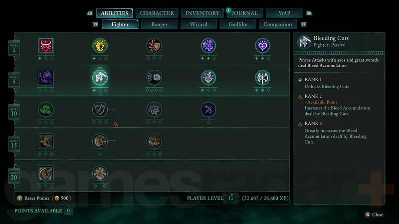 نمای درخت مهارت فایتر در Avowed درخت های مهارت و قابلیت ها