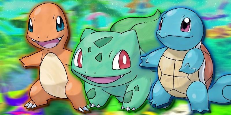 چارماندر، بالباسور و اسکوئرتل از پوکمون در کنار هم لبخند می زنند. Pokémon Gen 10 لو رفته