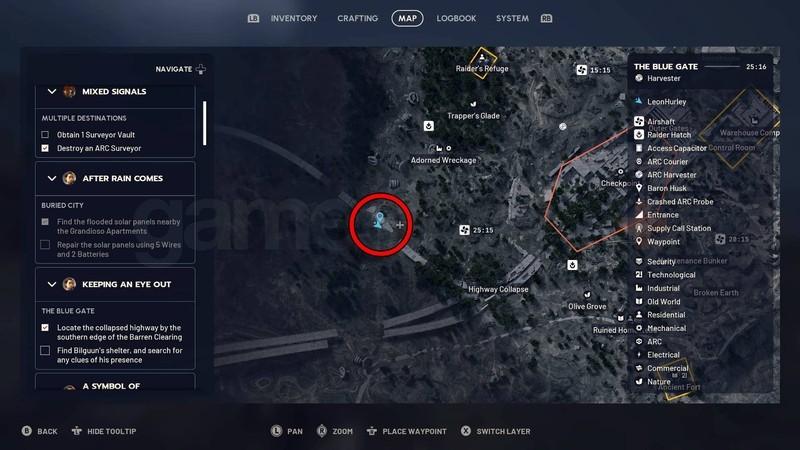 نقشه مکان بزرگراه فرو ریخته در ماموریت Arc Raiders Keeping an Eye Out پیدا کردن