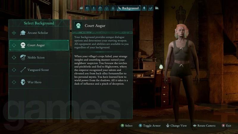 Avowed ویژگی ها و پیشینه: پیشینه Court Augur