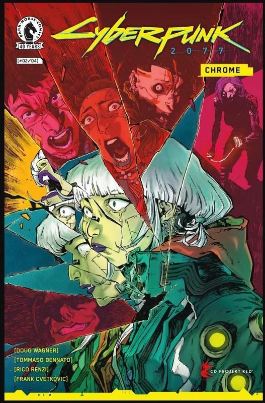 جلد کامل Cyberpunk 2077 Chrome کمیک شماره 2 با عنوان برجسته.