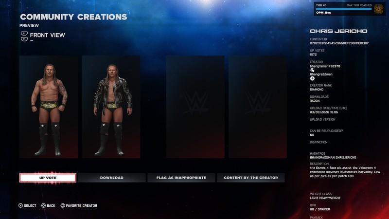 بهترین CAW برای WWE 2K26: کریس جریکو