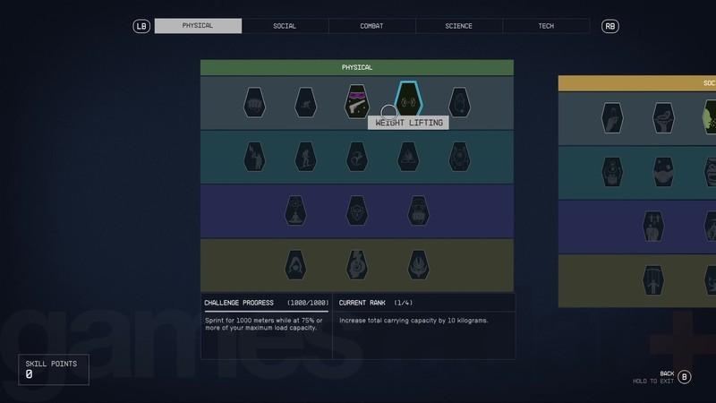 مهارت Weight Lifting برای افزایش وزن حمل Starfield