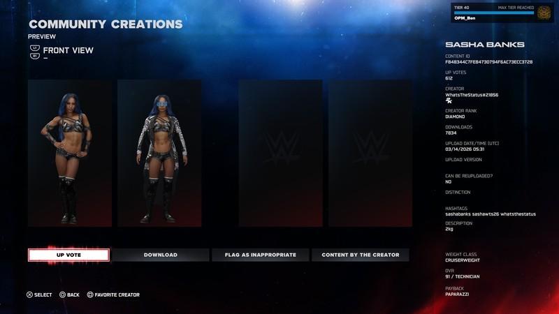بهترین CAW برای WWE 2K26: ساشا بنکس (مرسدس مونه)