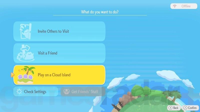 منوی Link Play برای ساخت جزیره ابری Pokemon Pokopia