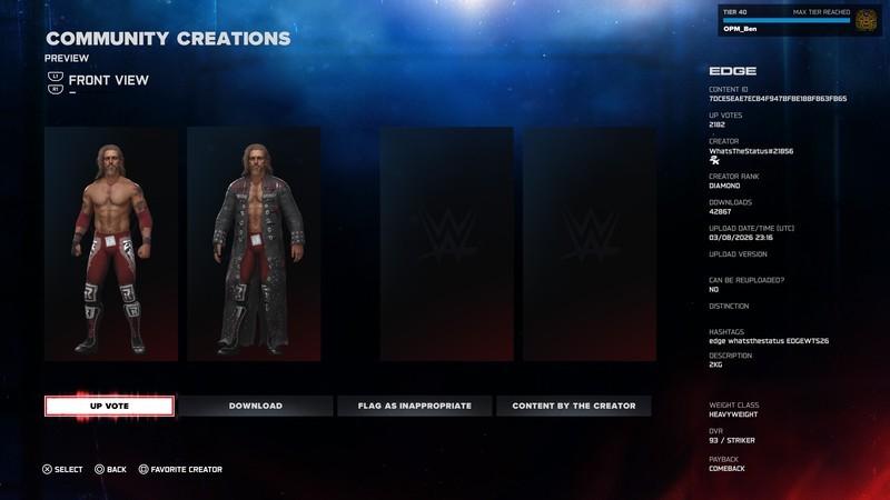 بهترین CAW برای WWE 2K26: اج (آدام کوپلند)