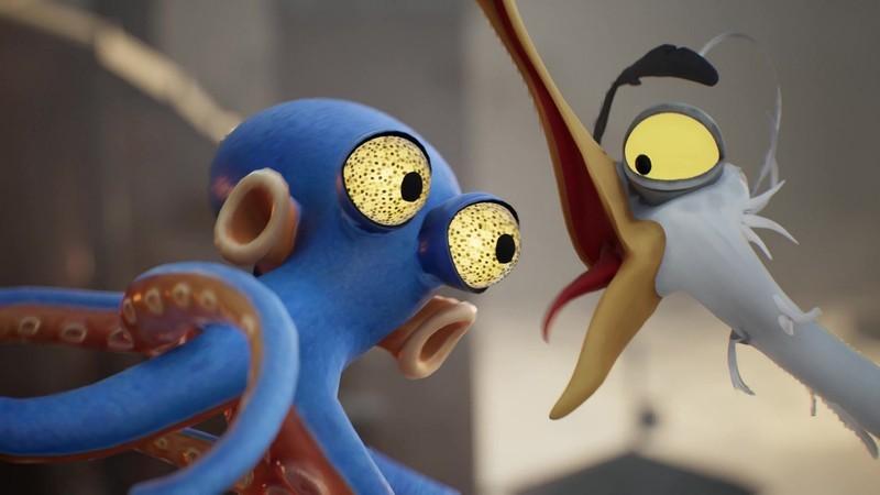 نقد بازی اختاپوس Darwin's Paradox: یه مرغ دریایی بداخلاق داره سر داروین، هشت پای آبی رنگ، جیغ می کشه