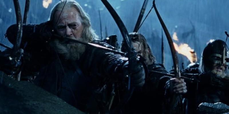 صحنه نبرد کمانداران در هلمز دیپ از Lord of the Rings The Two Towers، نمادی از درگیری ها در بازی Lord of the Rings Circle of Conflict