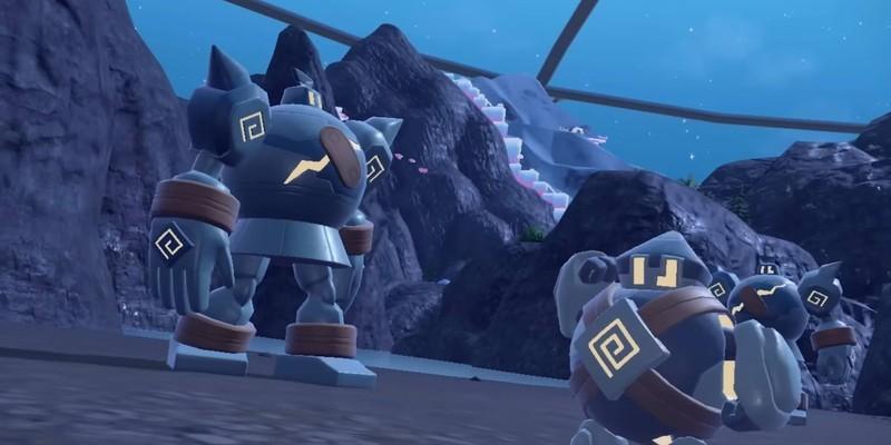 گولت (Gollett) و گولورک (Golurk) از دی ال سی Indigo Disk بازی Pokémon Scarlet and Violet. نیاز به دی ال سی ارزان تر برای Pokémon Winds & Waves: اصلاح اشتباهات قیمتی.