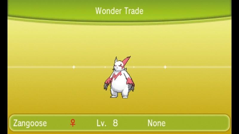 آماده سازی برای Wonder Trade Zangoose در امکانات جدید Pokemon X & Y
