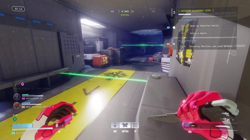 Marathon Cryo Archive نکات - player looking at green laser tripwires