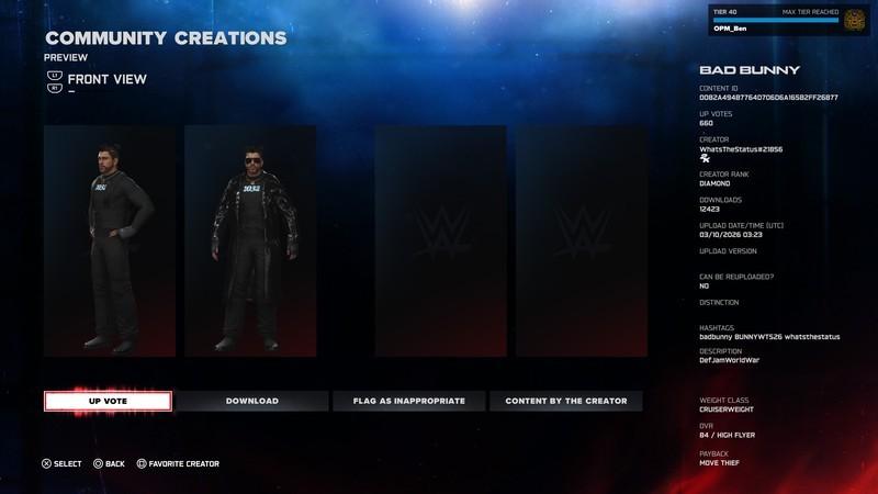 بهترین CAW برای WWE 2K26: بد بانی، اثر WhatsTheStatus