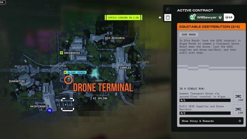 ترمینال پهپاد در Algae Ponds برای بخش دوم راهنمای قرارداد Marathon Equitable Distribution Traxus