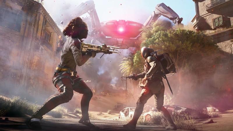 Arc Raiders Two Characters Facing Off In Front Of Robot, بن ناعادلانه Arc Raiders گیمر معلول