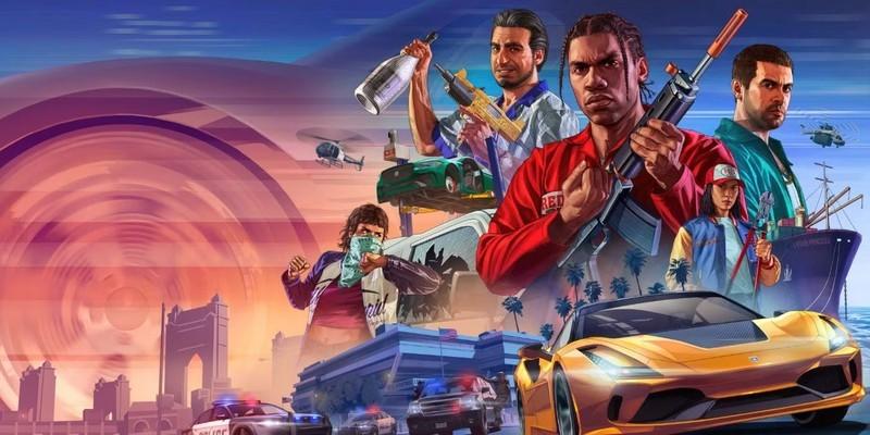 شخصیت های مختلف GTA Online که با سلاح ها و ماشین های سوپر اسپرت ژست گرفته اند. دریافت ماشین رایگان GTA Online