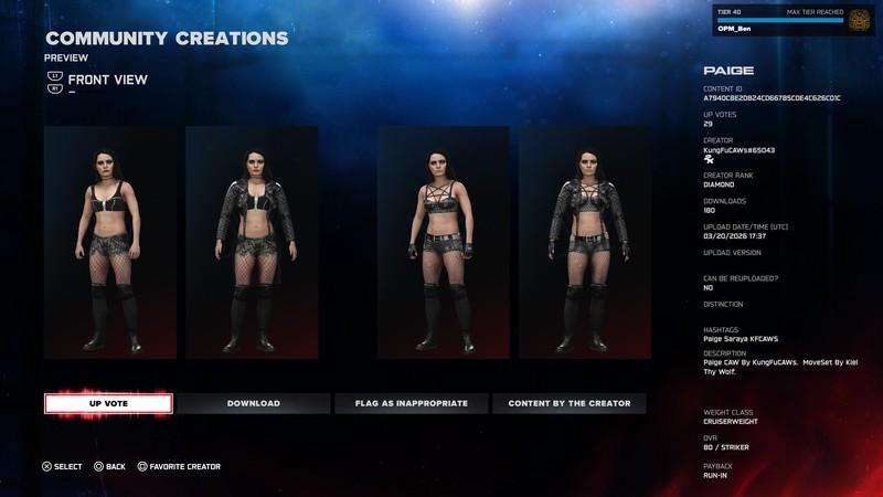 بهترین CAW برای WWE 2K26: پیج (سارایا)