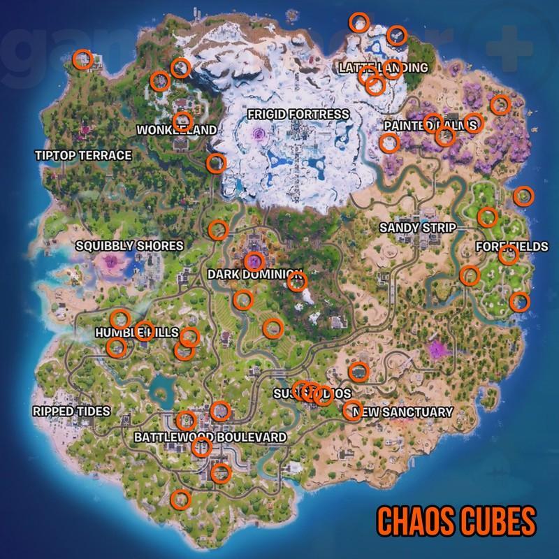 Fortnite Chaos Cubes محل و پاداش روی نقشه