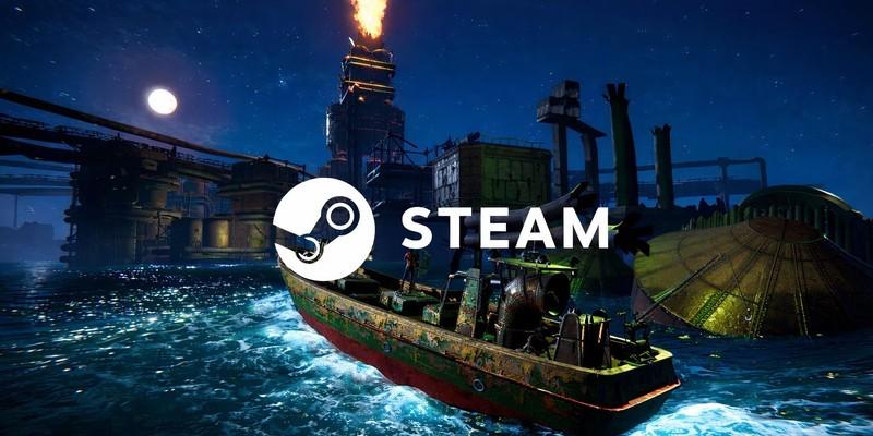 تصویر گیم پلی Age of Water همراه با لوگوی Steam و اشاره به بازی رایگان Steam Deponia