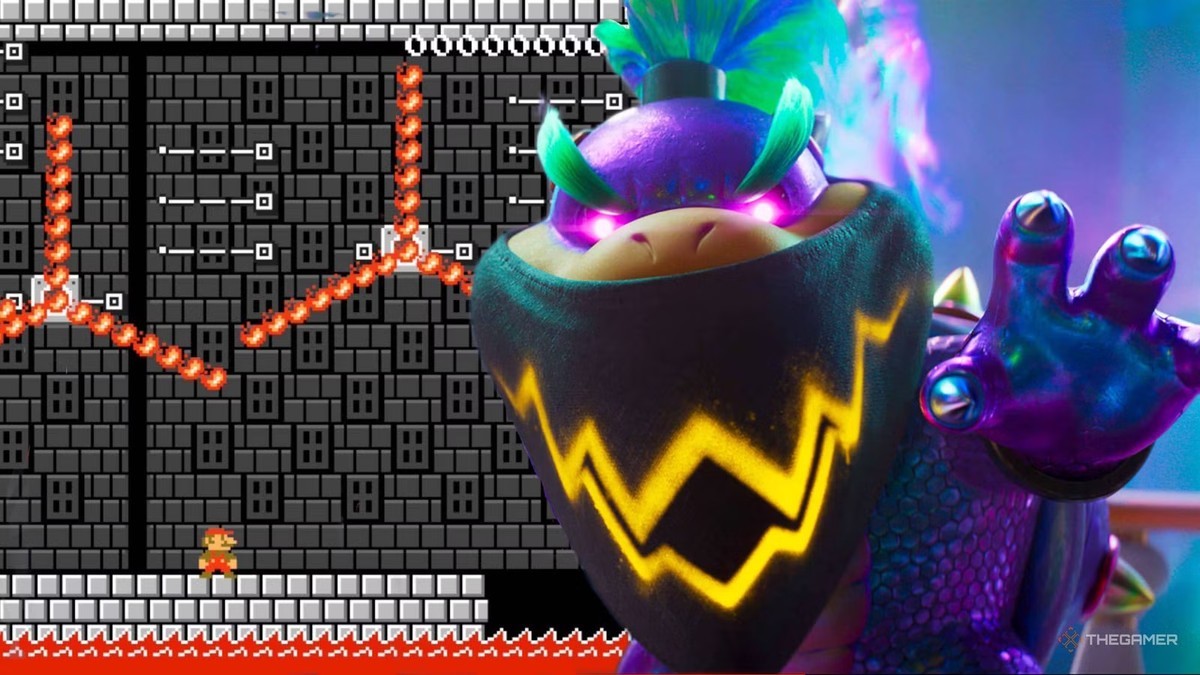 سیستم امنیتی فیلم Super Mario Galaxy در چالش Bowser Jr Mario Maker 2