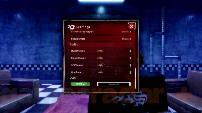 باکس وارد کردن کدهای جایزه Bite by Night.