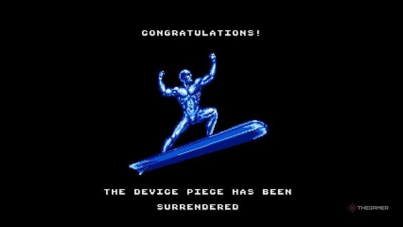 کالکشن بازی Marvel: صفحه پیروزی Silver Surfer روی NES.