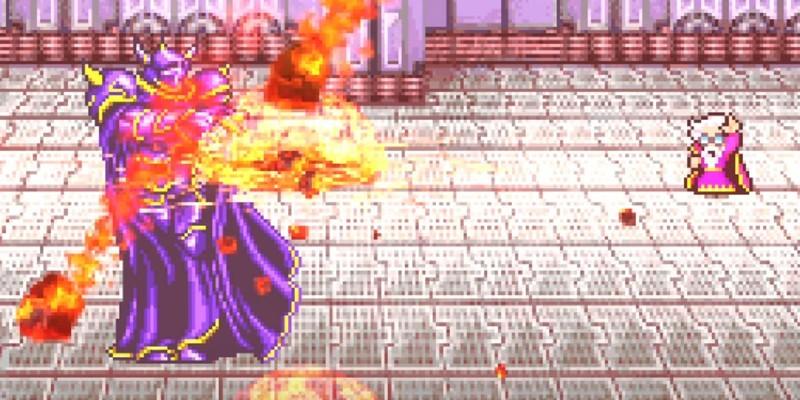 تِلا در حال اجرای جادوی Meteor روی گُلبز در Final Fantasy 4 در گیم پس